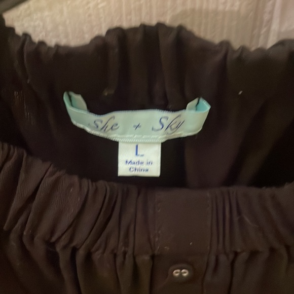 She and Sky black off shoulder dress w/shirttail hem - Picture 2 of 7